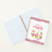 レシピピンクグリッターカップケーキノートブパーソナライズされたック ノートブック (内部)