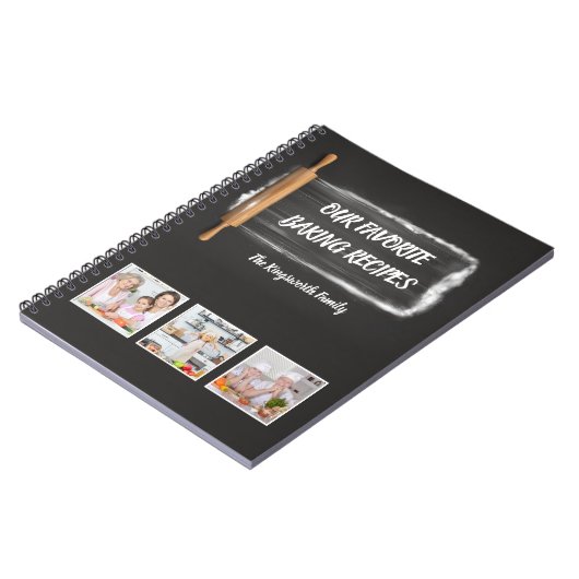 レシピファミリお気に入りのベーキングパーソナライズされた写真 ノートブック (左側)