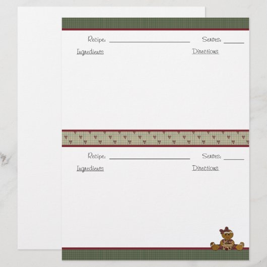 レシピブックひな形II (正面/裏面)