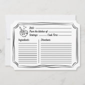 レシピブライダルシャワーかわいい白黒カード ノートカード (正面)