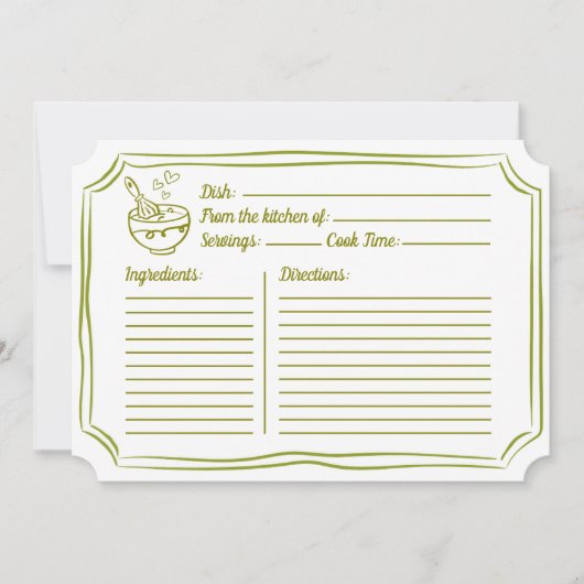 レシピブライダルシャワーエレガントカード ノートカード (正面)