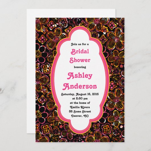 レシピブライダルシャワー招待状 |ステンドグラスフローラ 招待状 (正面/裏面)