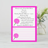 レシピブライダルシャワー招待 – ピンクレシピカード 招待状 (スタンド正面)