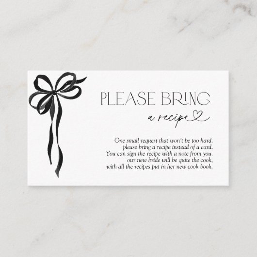 レシピブラックボーエンクロージャカードをお持ち下さい エンクロージャーカード (正面)