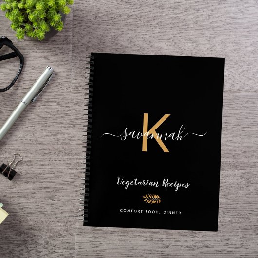 レシピブラックヴェジタリアン料理本の名前 ノートブック