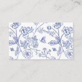 レシピブルーフローラブライダルシャワー エンクロージャーカード (裏面)