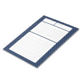 レシピページの青と水玉模様 ノートパッド (アングル)