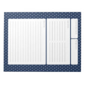 レシピページの青と水玉模様 ノートパッド (正面)