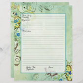 レシピページファミリー伝統クックブックレシピバインダー (正面/裏面)