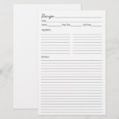 レシピページ (正面/裏面)