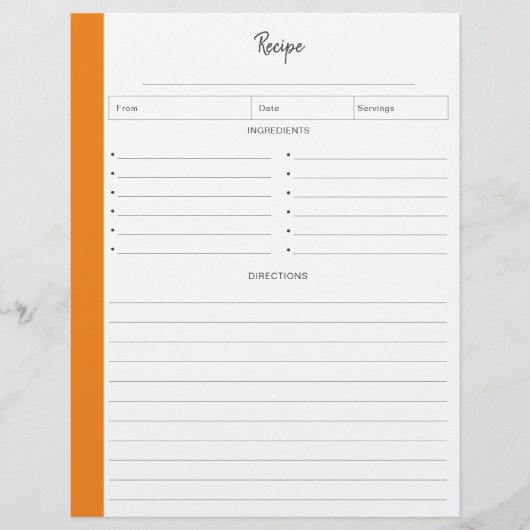 レシピページ（オレンジ色の文字形式） (正面)