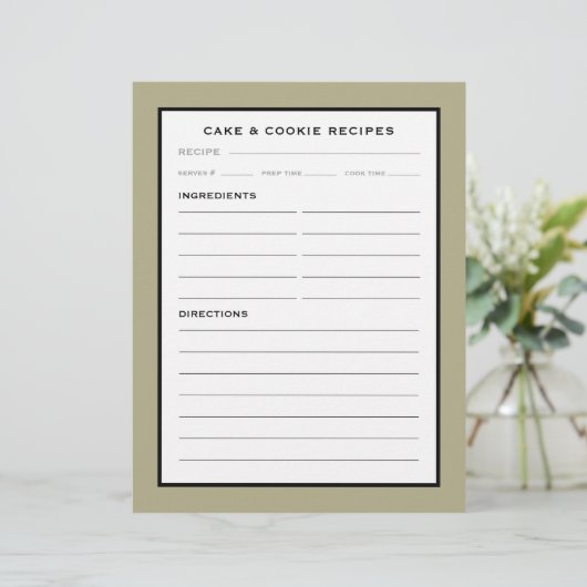 レシピページ |ケーキとクッキー | Sage Black & White (スタンド正面)