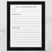レシピページ |スープとサラダ |シンプル白黒 (正面)