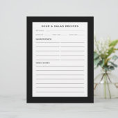 レシピページ |スープとサラダ |シンプル白黒 (スタンド正面)