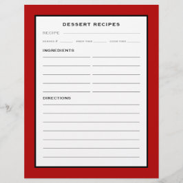 レシピページ |デザート |赤シンプル黒と白