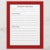 レシピページ |デザート |赤シンプル黒と白 (裏面)