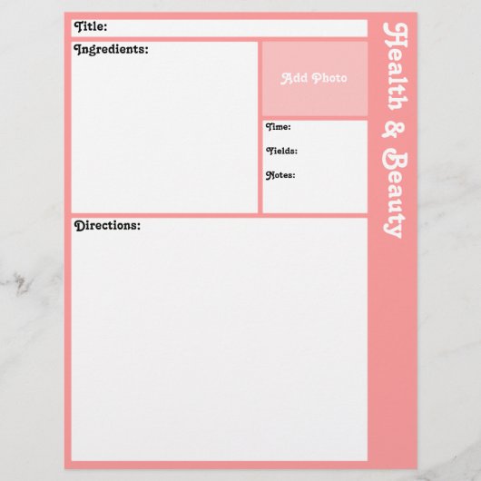 レシピページ（ピンク） (正面)