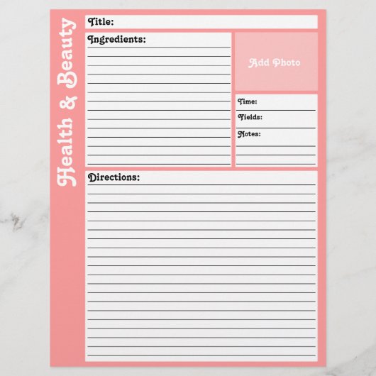 レシピページ（ピンク） (裏面)