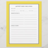 レシピページ |前菜 |黄シンプル灰色 (裏面)