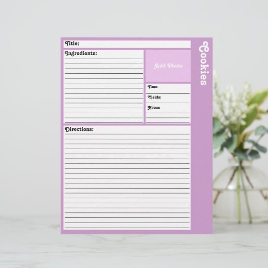 レシピページ（淡紫） (スタンド正面)