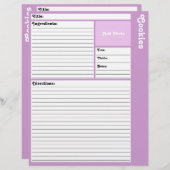 レシピページ（淡紫） (正面/裏面)