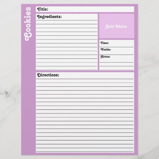 レシピページ（淡紫） (裏面)