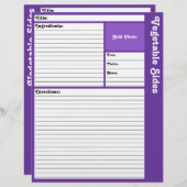 レシピページ（濃い紫） (正面/裏面)