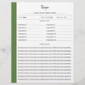 レシピページ（緑、文字書式） Fillable (正面)