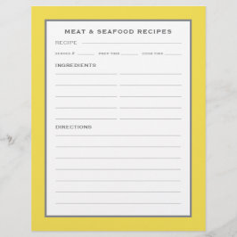 レシピページ |肉と魚介類 |黄シンプル灰色