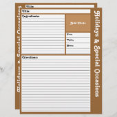 レシピページ（茶色） (正面/裏面)