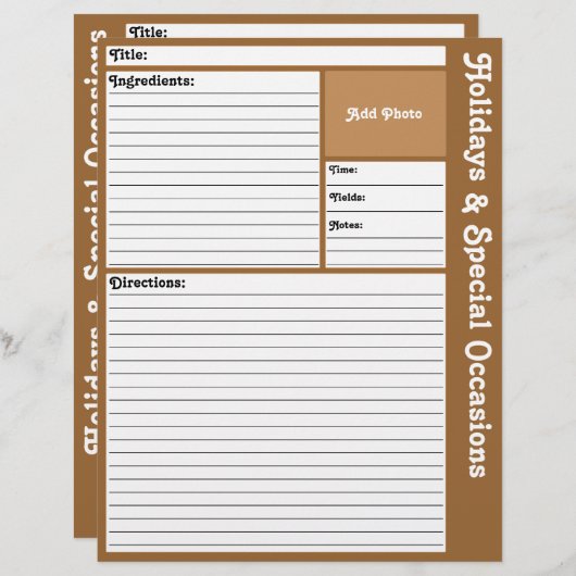 レシピページ（茶色） (正面/裏面)