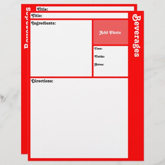 レシピページ（赤） (正面/裏面)