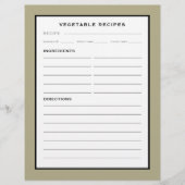 レシピページ |野菜 |黒シンプル白 (正面)