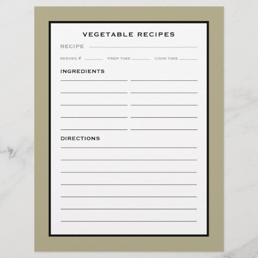 レシピページ |野菜 |黒シンプル白 (裏面)