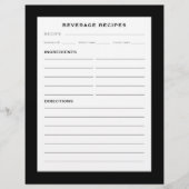 レシピページ |飲料 |シンプル白黒 (正面)