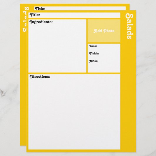 レシピページ（黄色） (正面/裏面)