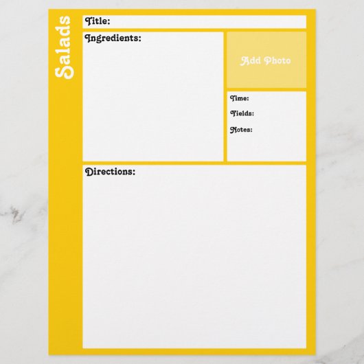 レシピページ（黄色） (裏面)