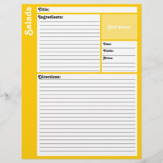 レシピページ（黄色） (裏面)