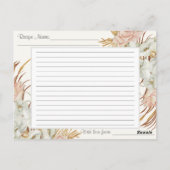 レシピボホフローラミュート熱帯パームグリーン ポストカード (裏面)