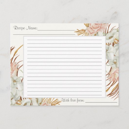 レシピボホフローラミュート熱帯パームグリーン ポストカード (正面)