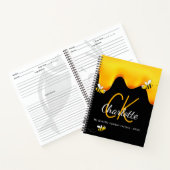 レシピミツバチ黒ハチミツ乾燥モノグラム ノートブック (内部)