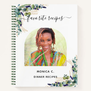 レシピユーカリ緑の金ゴールド写真エレガント ノートブック