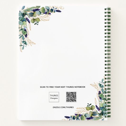 レシピユーカリ緑の金ゴールド写真エレガント ノートブック (裏面)