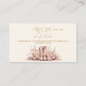 レシピラストロデオブーツフローラ女性のカーボーイブライダル エンクロージャーカード (正面)