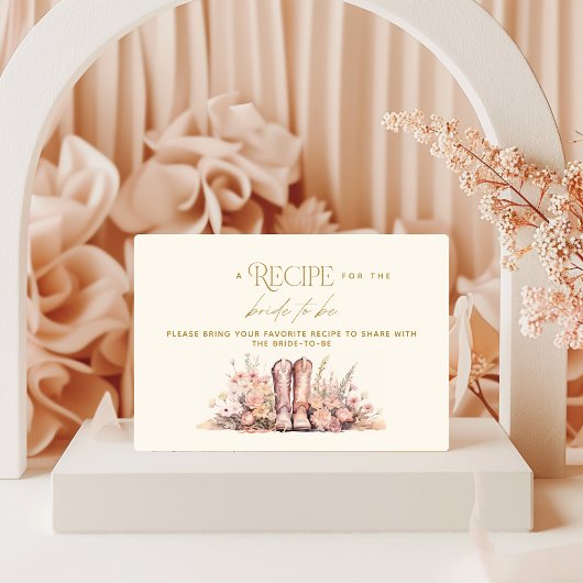 レシピラストロデオブーツフローラ女性のカーボーイブライダル エンクロージャーカード