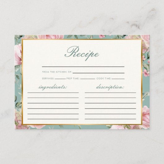 レシピラブシャックフィアンスガーデンブライダルシャワー エンクロージャーカード (正面)