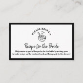レシピリクエストカードブラック&ホワイトブライダルシャワー エンクロージャーカード (正面)