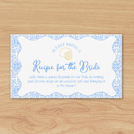 レシピリクエストカードforレモン&ブルーブライダルシャワー エンクロージャーカード