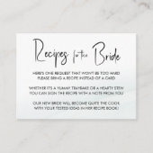 レシピリクエストグリーン洗浄ブライダルシャワーゲームカード アドバイスカード (正面)