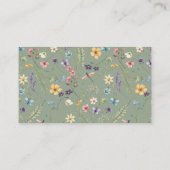 レシピリクエストセージグリーンワイルドフラワーブライダルシャワー エンクロージャーカード (裏面)
